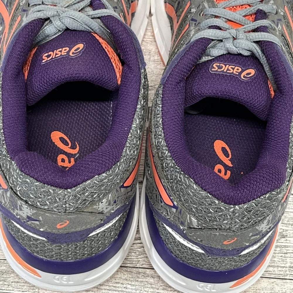 Asics Gel‎ Excite 4 T6E9Q Running Shoes Gray Orange Purple White Women Size 9.5